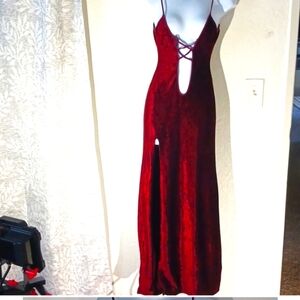 Strings By Judith Red Velvet Maxi